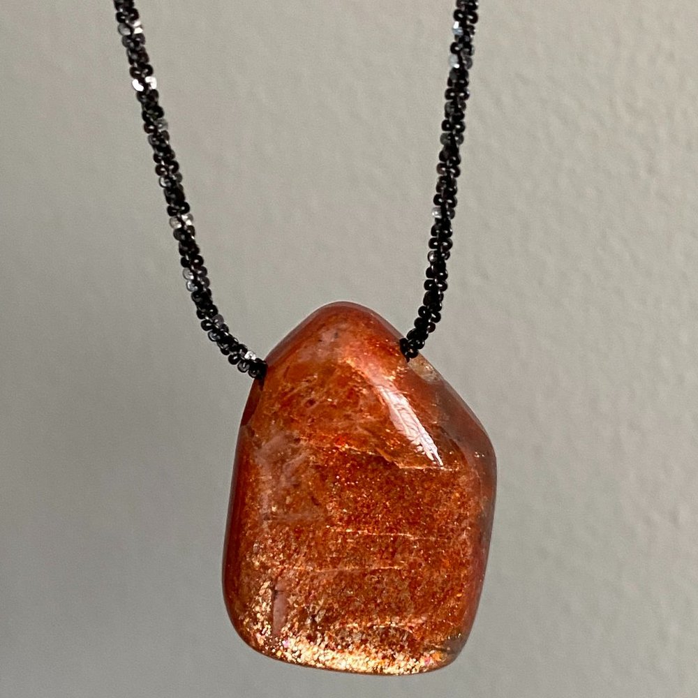 Pratt Daddy Sunstone Pendant with Gunmetal chain - Very Rare, One of a Kind